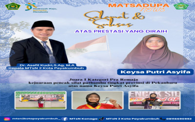 PENYERAHAN PENGHARGAAN SISWA-SISWI BERPRESTASI MTsN 2 KOTA PAYAKUMBU